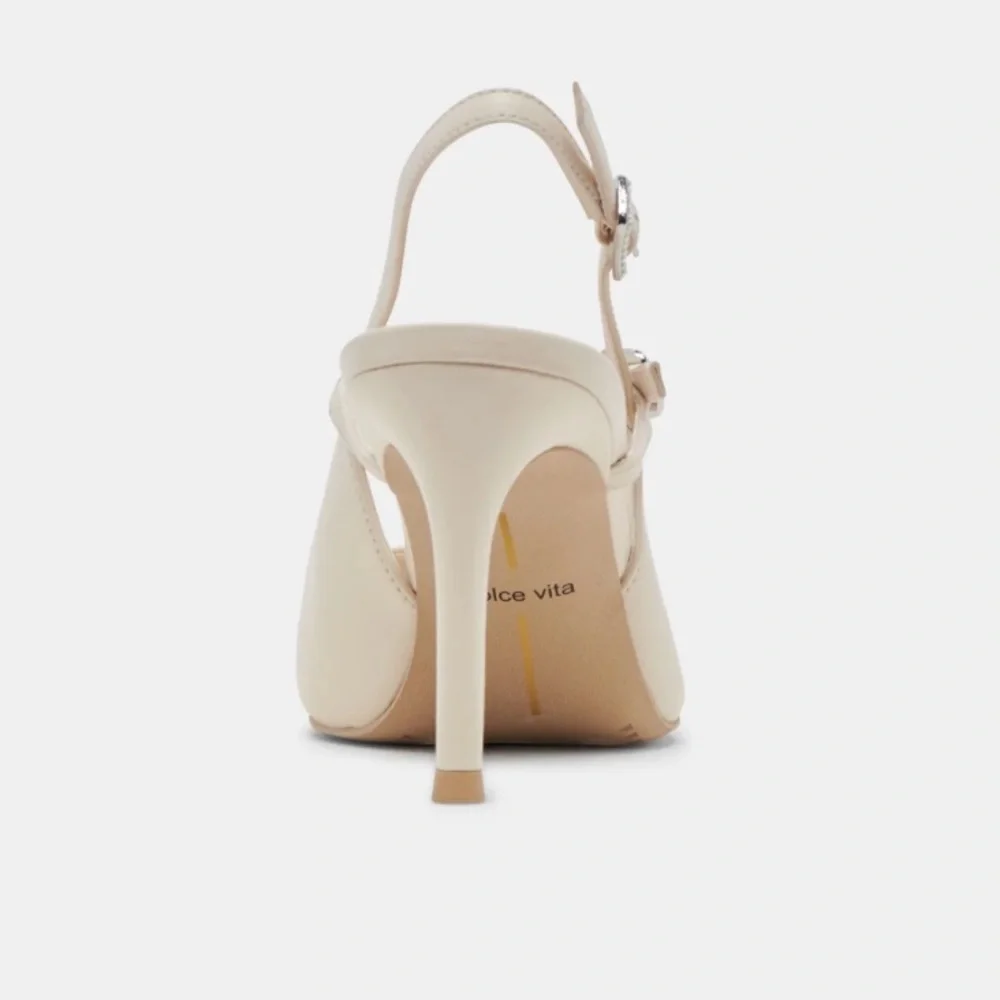 ☀️NEW Dolce Vita Kellen Heels in Ivory Leather. Size: 7.5 - Picture 7 of 16
